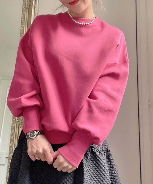 M y u(ミュー)の「PINKスウェット(スウェット・レディース・ライトピンク/チェリーピンク/ピンク系2・FREE)」の3枚目の写真