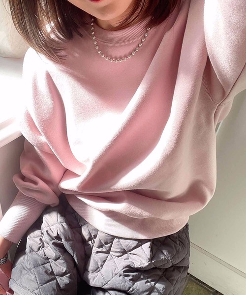 M y u(ミュー)の「PINKスウェット(スウェット・レディース・ライトピンク/チェリーピンク/ピンク系2・FREE)」の4枚目の写真