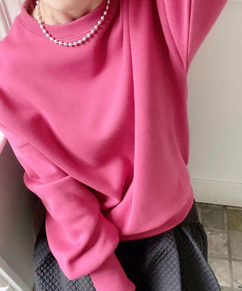 M y u(ミュー)の「PINKスウェット(スウェット・レディース・ライトピンク/チェリーピンク/ピンク系2・FREE)」の7枚目の写真