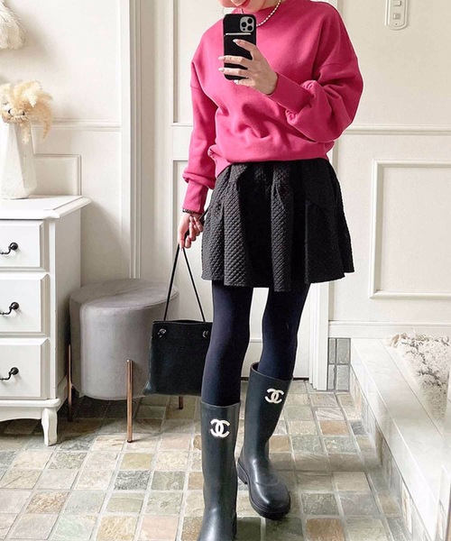 M y u(ミュー)の「PINKスウェット(スウェット・レディース・ライトピンク/チェリーピンク/ピンク系2・FREE)」の6枚目の写真