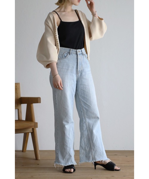 Bonjour Sagan（ボンジュールサガン）の「ビッグパールボタンカーディガン（カーディガン/ボレロ・レディース・ブラック/グリーン/アイボリー・FREE）」の22枚目の写真