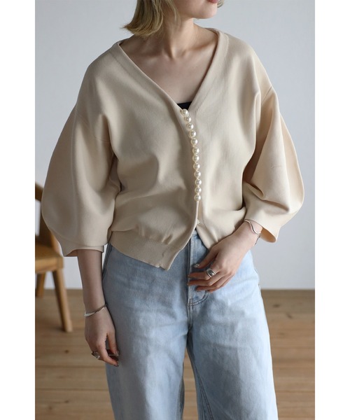 ビッグパールボタンカーディガン（カーディガン/ボレロ）｜Bonjour