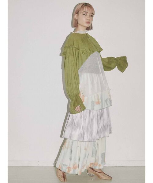 merry jenny（メリージェニー）の「short linen collar tops（その他トップス・レディース・オフホワイト/ブラック/グリーン・FREE）」の4枚目の写真