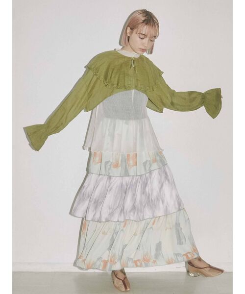 merry jenny（メリージェニー）の「short linen collar tops（その他トップス・レディース・オフホワイト/ブラック/グリーン・FREE）」の8枚目の写真