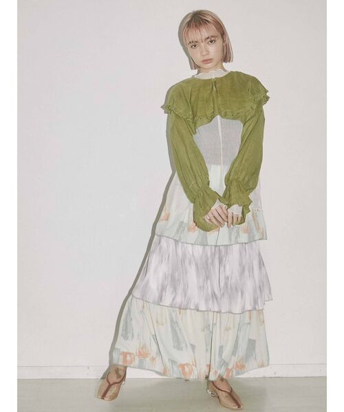 merry jenny（メリージェニー）の「short linen collar tops（その他トップス・レディース・オフホワイト/ブラック/グリーン・FREE）」の11枚目の写真