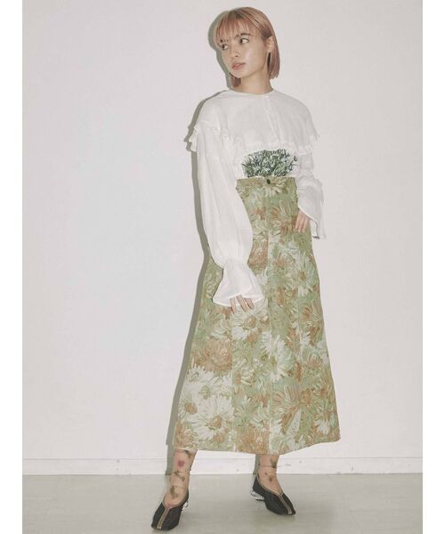 merry jenny（メリージェニー）の「short linen collar tops（その他トップス・レディース・オフホワイト/ブラック/グリーン・FREE）」の14枚目の写真