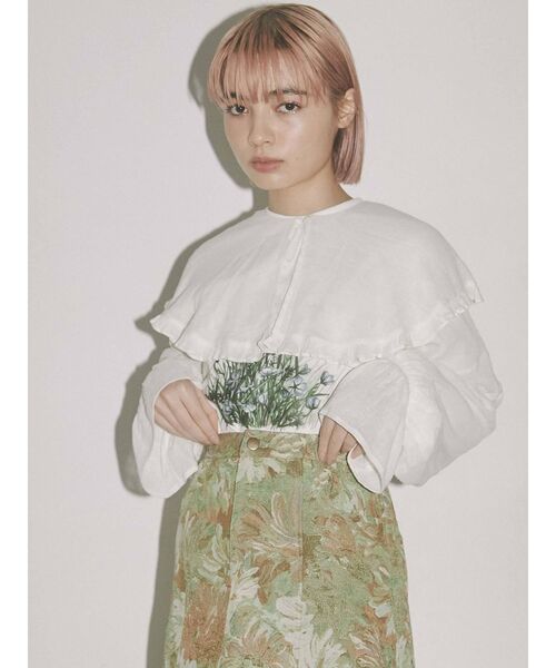 merry jenny（メリージェニー）の「short linen collar tops（その他トップス・レディース・オフホワイト/ブラック/グリーン・FREE）」の16枚目の写真