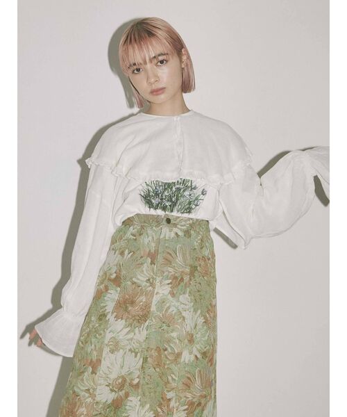 merry jenny（メリージェニー）の「short linen collar tops（その他トップス・レディース・オフホワイト/ブラック/グリーン・FREE）」の17枚目の写真