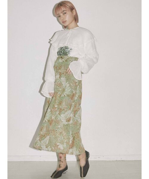 merry jenny（メリージェニー）の「short linen collar tops（その他トップス・レディース・オフホワイト/ブラック/グリーン・FREE）」の18枚目の写真