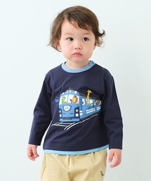 kladskap | 電車プリント長袖Tシャツ(Tシャツ/カットソー)