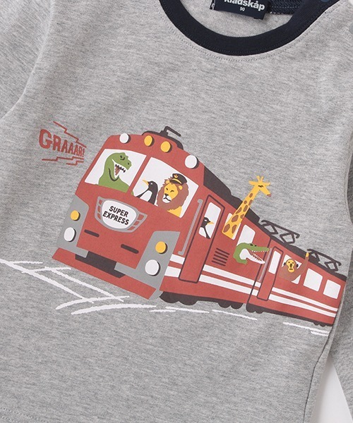 kladskap（クレードスコープ）の「電車プリント長袖Tシャツ（Tシャツ/カットソー・キッズ・ネイビー/トップグレー・100cm/130cm/120cm/110cm/80ｃｍ/90cm）」の7枚目の写真