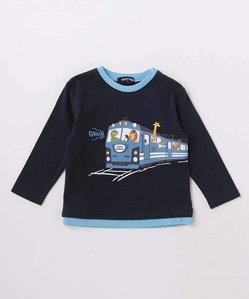 kladskap（クレードスコープ）の「電車プリント長袖Tシャツ（Tシャツ/カットソー・キッズ・ネイビー/トップグレー・100cm/130cm/120cm/110cm/80ｃｍ/90cm）」の14枚目の写真