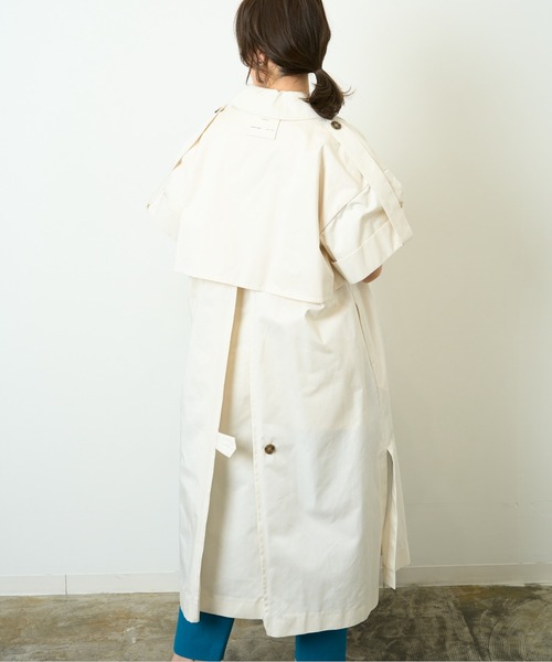 HERENCIA（ヘレンチア）の「高密度ツイル ショートスリーブ トレンチコート（トレンチコート・レディース・ブラック/アイボリー/ダークベージュ・MEDIUM）」の14枚目の写真