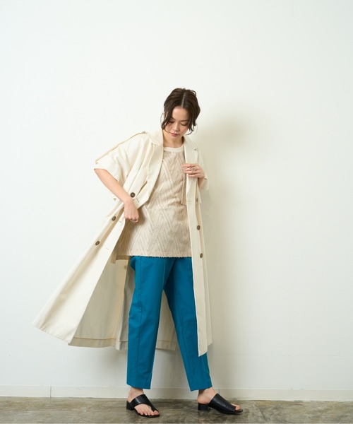 HERENCIA（ヘレンチア）の「高密度ツイル ショートスリーブ トレンチコート（トレンチコート・レディース・ブラック/アイボリー/ダークベージュ・MEDIUM）」の17枚目の写真