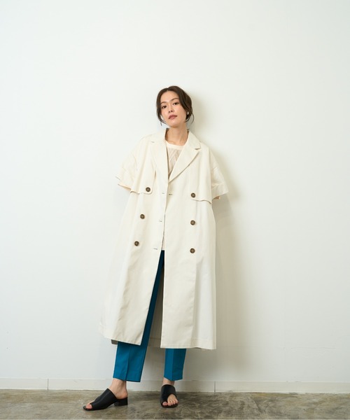 HERENCIA（ヘレンチア）の「高密度ツイル ショートスリーブ トレンチコート（トレンチコート・レディース・ブラック/アイボリー/ダークベージュ・MEDIUM）」の19枚目の写真