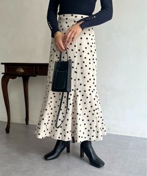ランダムドットマーメイドスカート