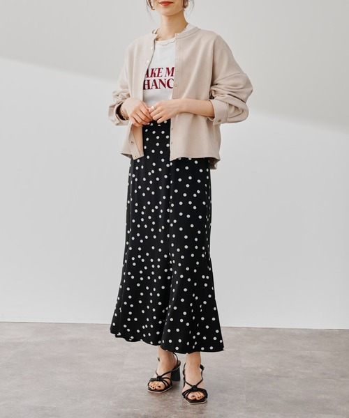 prose verse(プロズヴェール)の「ランダムドットマーメイドスカート(スカート・レディース・ブラック/ライトベージュ・MEDIUM)」の6枚目の写真