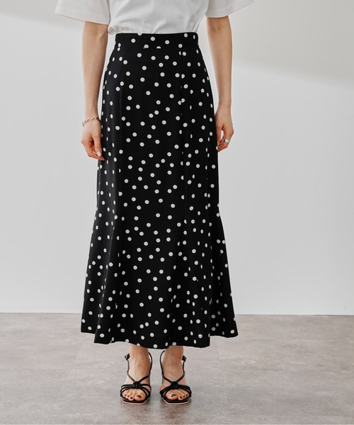 prose verse(プロズヴェール)の「ランダムドットマーメイドスカート(スカート・レディース・ブラック/ライトベージュ・MEDIUM)」の10枚目の写真