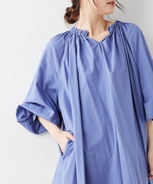 PUAL CE CIN | 綿テンセル配色ステッチワンピース(ワンピース)