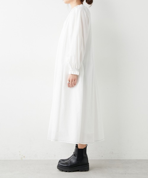 PUAL CE CIN(ピュアルセシン)の「綿テンセル配色ステッチワンピース(ワンピース・レディース・ホワイト/ブラック/ライラック・FREE)」の20枚目の写真