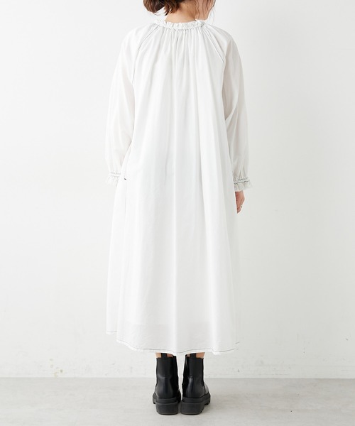 PUAL CE CIN(ピュアルセシン)の「綿テンセル配色ステッチワンピース(ワンピース・レディース・ホワイト/ブラック/ライラック・FREE)」の21枚目の写真