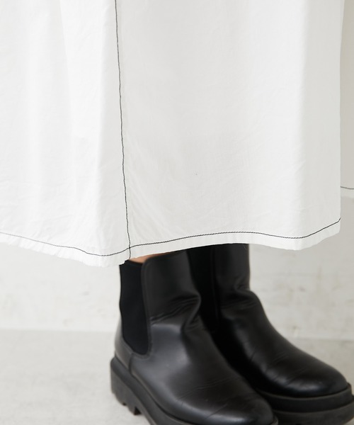 PUAL CE CIN(ピュアルセシン)の「綿テンセル配色ステッチワンピース(ワンピース・レディース・ホワイト/ブラック/ライラック・FREE)」の11枚目の写真