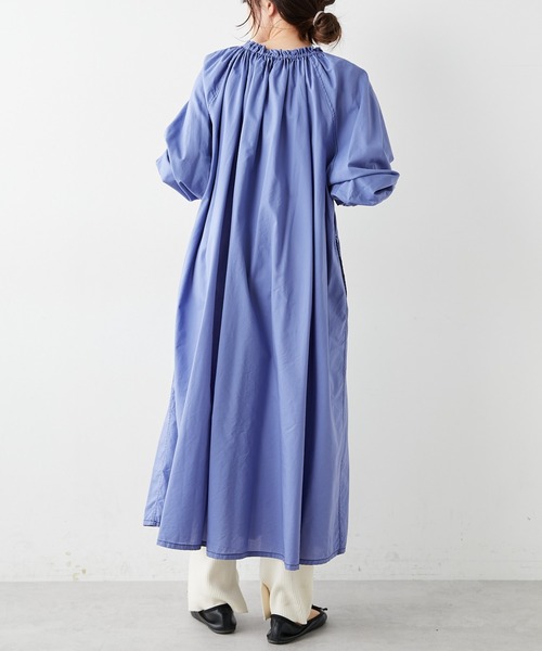 PUAL CE CIN(ピュアルセシン)の「綿テンセル配色ステッチワンピース(ワンピース・レディース・ホワイト/ブラック/ライラック・FREE)」の18枚目の写真