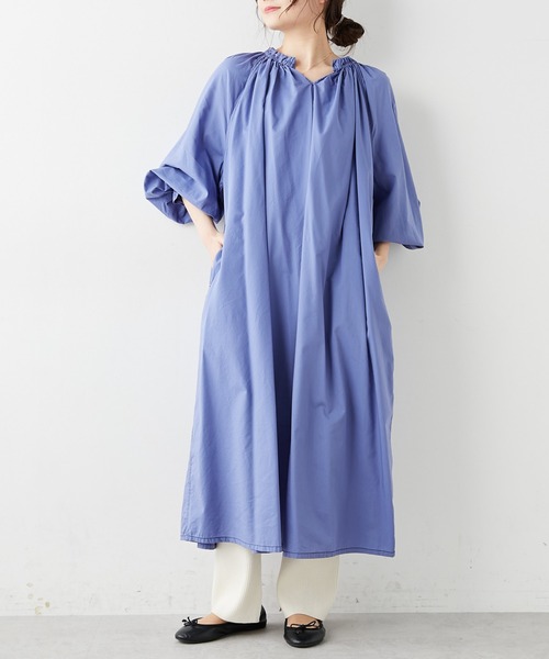 PUAL CE CIN(ピュアルセシン)の「綿テンセル配色ステッチワンピース(ワンピース・レディース・ホワイト/ブラック/ライラック・FREE)」の22枚目の写真