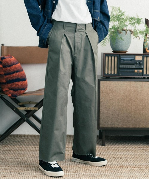 euan.（ユアン）の「euan. カットオフ タック ワイドストレートバギーパンツ（その他パンツ・メンズ・ライトグレー/ブラック/モスグリーン・M/L）」の3枚目の写真