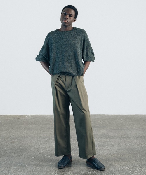 euan.（ユアン）の「euan. カットオフ タック ワイドストレートバギーパンツ（その他パンツ・メンズ・ライトグレー/ブラック/モスグリーン・M/L）」の7枚目の写真