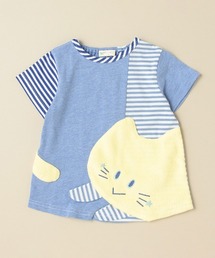 baby cheer | ねこ切替半袖Tシャツ(Tシャツ/カットソー)