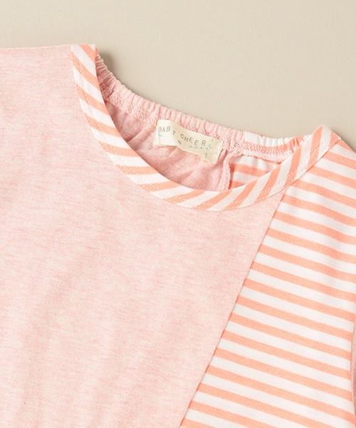 baby cheer(ベイビーチアー)の「ねこ切替半袖Tシャツ(Tシャツ/カットソー・キッズ・ピンク/ブルー・80cm/90cm/110cm/100cm/120cm)」の5枚目の写真