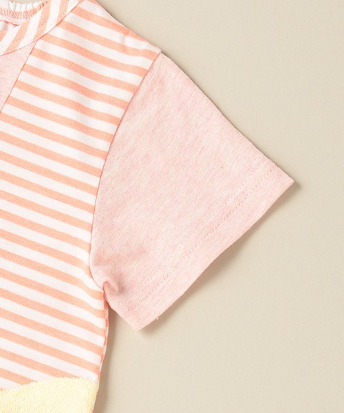 baby cheer(ベイビーチアー)の「ねこ切替半袖Tシャツ(Tシャツ/カットソー・キッズ・ピンク/ブルー・80cm/90cm/110cm/100cm/120cm)」の6枚目の写真