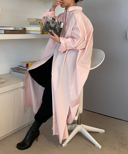 【ETREtokyo】シャツワンピース セール】ウォッシュドロングシャツワンピース（シャツワンピース