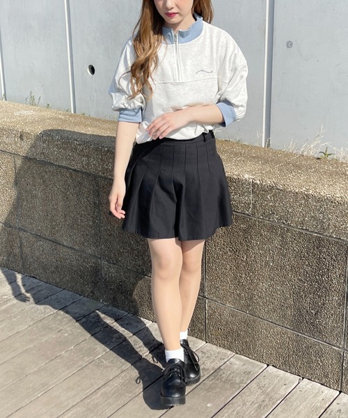 PairPair（ペアペア）の「バイカラーハーフジッププルオーバー(ユニセックス)（Tシャツ/カットソー・メンズ・サックスブルー/ピンク/イエロー・MEDIUM/LARGE）」の5枚目の写真