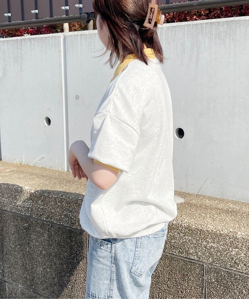 PairPair（ペアペア）の「バイカラーハーフジッププルオーバー(ユニセックス)（Tシャツ/カットソー・メンズ・サックスブルー/ピンク/イエロー・MEDIUM/LARGE）」の18枚目の写真