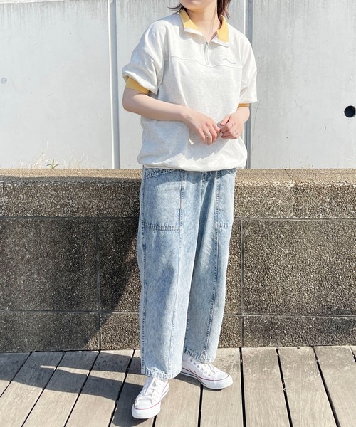 PairPair（ペアペア）の「バイカラーハーフジッププルオーバー(ユニセックス)（Tシャツ/カットソー・メンズ・サックスブルー/ピンク/イエロー・MEDIUM/LARGE）」の16枚目の写真