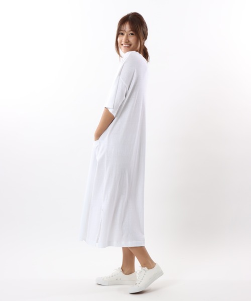 HANES（ヘインズ）の「【Hanes/ヘインズ】レディース HANES UNDIES リサイクルコットン2wayネックドレス（ワンピース・レディース・ホワイト/ブラック/グリーン系その他・FREE）」の12枚目の写真