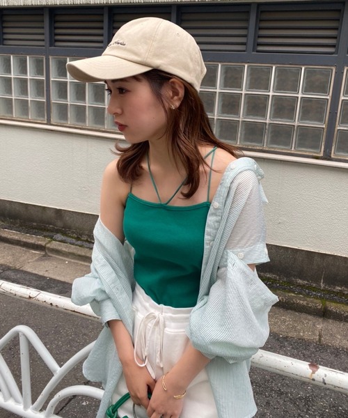 one after another NICE CLAUP（ワンアフターアナザーナイスクラップ）の「肩あきマルチシアーシャツ（シャツ/ブラウス・レディース・アイボリー/オフホワイト/グリーン系その他/ブルー系その他2/ピンク/オレンジ/ピンク系その他/ブラウン系その他/サックスブルー系・FREE）」の21枚目の写真