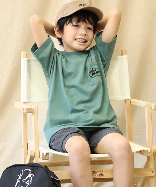CAMP7(キャンプセブン)の「【CAMP7】ポケットTシャツ(Tシャツ/カットソー)」|グリーン