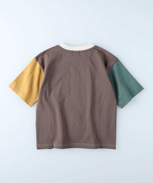 CAMP7（キャンプセブン）の「【CAMP7】ポケットＴシャツ（Tシャツ/カットソー・キッズ・レッド/グリーン/オフホワイト/ベージュ/ブラック×ブルー/ブラック・120/150/105/160/130/140）」の15枚目の写真