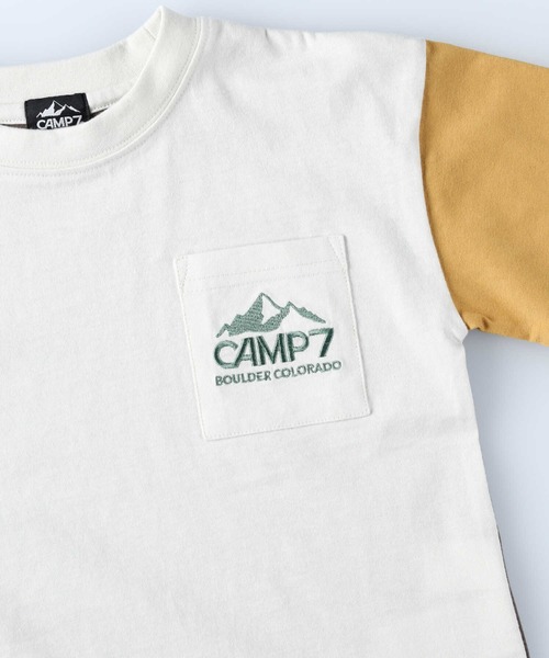 CAMP7（キャンプセブン）の「【CAMP7】ポケットＴシャツ（Tシャツ/カットソー・キッズ・レッド/グリーン/オフホワイト/ベージュ/ブラック×ブルー/ブラック・120/150/105/160/130/140）」の16枚目の写真