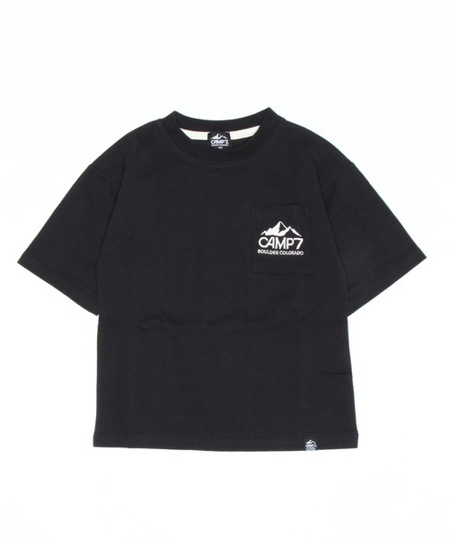 CAMP7（キャンプセブン）の「【CAMP7】ポケットＴシャツ（Tシャツ/カットソー・キッズ・レッド/グリーン/オフホワイト/ベージュ/ブラック×ブルー/ブラック・120/150/105/160/130/140）」の21枚目の写真