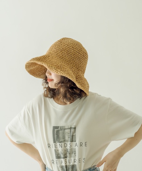 mystic（ミスティック）の「シンプルストローハット（ハット・レディース・ベージュ・FREE）」の2枚目の写真