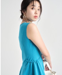 JUSGLITTY ラメニットフレアミニワンピース JUSGLITTY（ジャスグリッティー）の「ノースリフレアニット