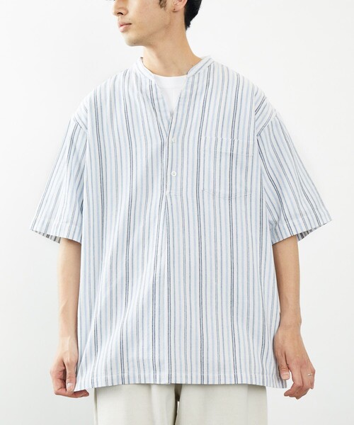 FREAK'S STORE（フリークスストア）の「COASTWIDE/コーストワイド パナマ スキッパーシャツ（シャツ/ブラウス・メンズ・ホワイト/ブラック/ベージュ/グレイッシュベージュ/ブルー系その他・SMALL/MEDIUM/LARGE）」の5枚目の写真