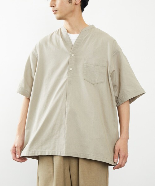 FREAK'S STORE（フリークスストア）の「COASTWIDE/コーストワイド パナマ スキッパーシャツ（シャツ/ブラウス・メンズ・ホワイト/ブラック/ベージュ/グレイッシュベージュ/ブルー系その他・SMALL/MEDIUM/LARGE）」の4枚目の写真