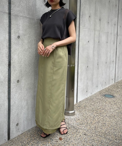 &g'aime（アンジェム）の「【&g’aime】サイドシアーニット（ニット/セーター・レディース・ホワイト/チャコール/グリーン/ブルー・FREE）」の22枚目の写真