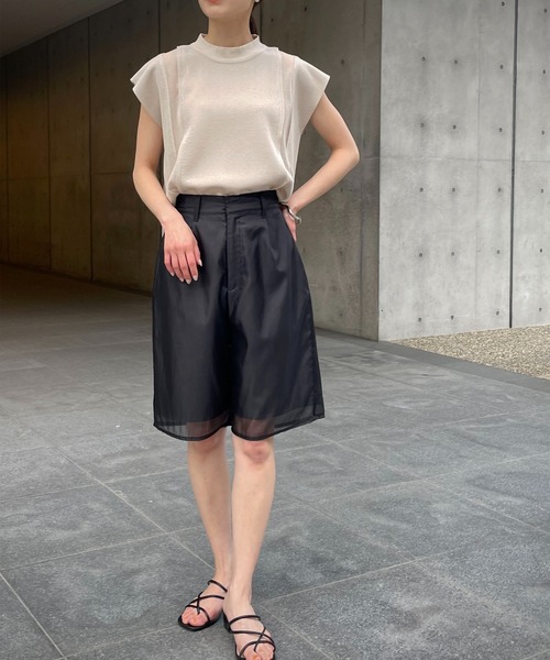 &g'aime（アンジェム）の「【&g’aime】サイドシアーニット（ニット/セーター・レディース・ホワイト/チャコール/グリーン/ブルー・FREE）」の13枚目の写真