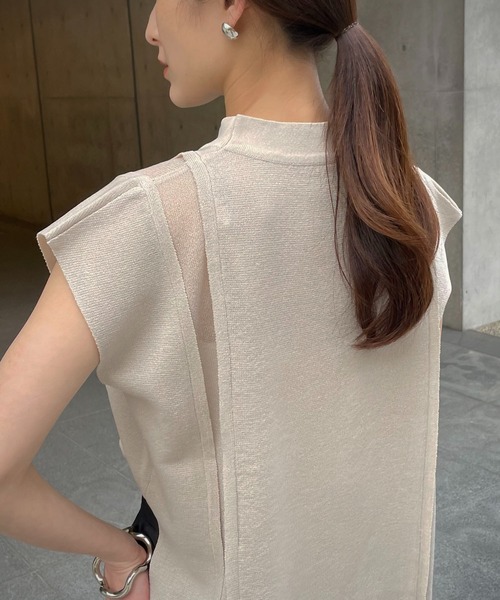 &g'aime（アンジェム）の「【&g’aime】サイドシアーニット（ニット/セーター・レディース・ホワイト/チャコール/グリーン/ブルー・FREE）」の12枚目の写真